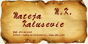 Mateja Kalušević vizit kartica